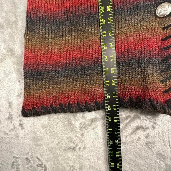 Vintage Deadstock Denim&Co. Mohair Alpaca Red Earth Tones Buttonup Cardigan L - Picture 6 of 8